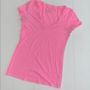 American Eagle Hot Pink V Neck